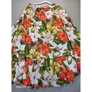Aerie Womens Maxi Skirt Large Tiered Floral Hawaiian Beach Resort